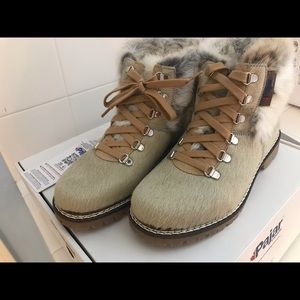 Pajar rabbit fur and calf hair and suede boots